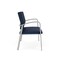 Lesro Newport 2 Seat Tandem Seating Metal Frame No Center Arms, Silver, RF Blueberry Back, MD Ink Seat NP1501 - alternate 3